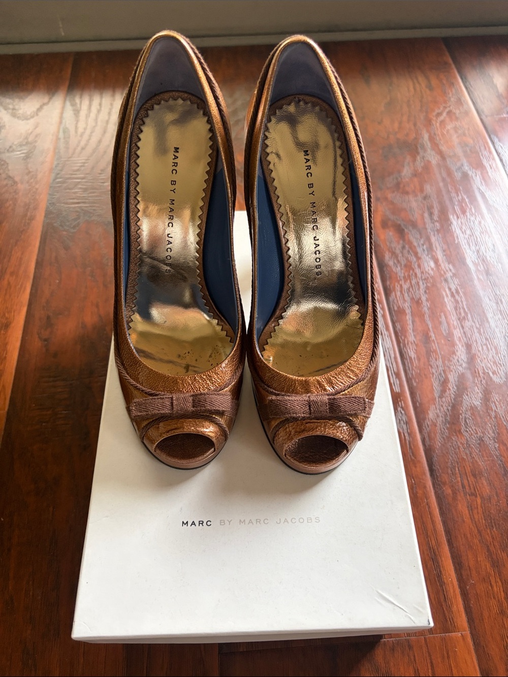 Vintage Marc by Marc Jacobs Metallic Copper Peep-Toe Pumps